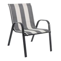 Laila Ali Stackable Sling Patio Chair, Black & White Striped