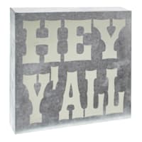 Hey Y'all Block Sign, 10"