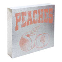 Peaches Metal Block Sign, 10"
