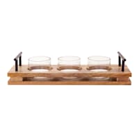 Honeybloom 3-Votive Wood Candle Holder, 16x5
