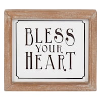 Honeybloom Bless Your Heart Wooden Wall Decor, 7x6