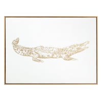 20X16 Framed Alligator Canvas Wall Art