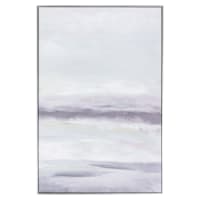 Framed White Abstract Canvas Wall Art, 24x36
