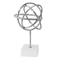 Laila Ali Round Circle Orb Sculpture with Marbled Base, 15"