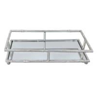 Grace Mitchell Silver Metal Decorative Tray, 8x4