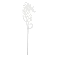 Ty Pennington White Seahorse Yard Pick, 14"