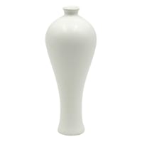 White Ceramic Vase, 6.5"