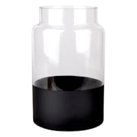 Clear Glass Vase with Black Base, 11"