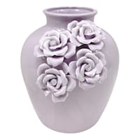 Grace Mitchell Purple Floral Ceramic Vase, 8"