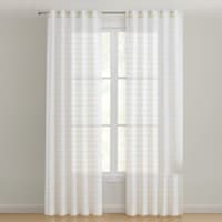 Honeybloom Madeline Black & White Striped Light Filtering Back Tab Curtain Panel, 84"