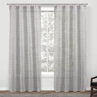 Honeybloom Skylar Grey Light Filtering Tab Top Curtain Panel, 84"