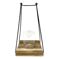 Honeybloom Metal & Wood Candle Holder, 15"