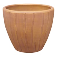 Indoor Wood-Look Clay Pot, Medium