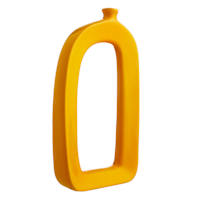 Riley Yellow Open Ceramic Vase, 14"