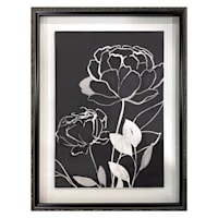 20X26 Framed Floral Print Under Glass