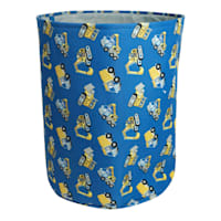 Tiny Dreamers Blue Construction Printed Laundry Hamper, Medium