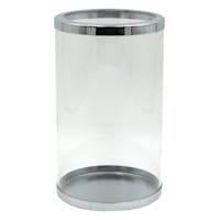 Laila Ali Silver Metal & Glass Candle Holder, 8"