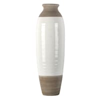 Honeybloom White & Natural Ceramic Floor Vase, 30"