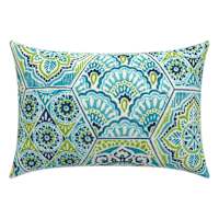 Calista Teal Lumbar Outdoor Throw Pillow, 14x20