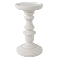 White Pillar Candle Holder, 9"