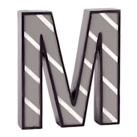 5" Striped Monogram Letter, M