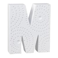 5" White Monogram Letter, M