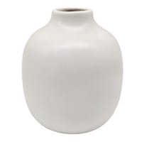 White Ceramic Vase, 4.5"