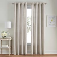Gazebo Taupe Botanical Jacquard Light Filtering Grommet Curtain Panel, 84"