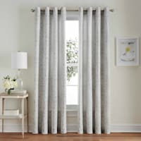 Grey Medallion Jacquard Light Filtering Grommet Curtain Panel, 84"