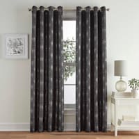 Nova Black Metallic Room Darkening Grommet Curtain Panel, 84"