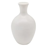 Matte White Ceramic Vase, 8"