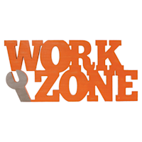 Tiny Dreamers Work Zone Cutout Table Sign, 22x10