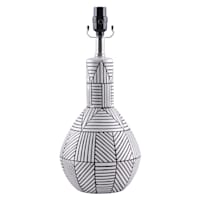 White & Grey Geo Ceramic Accent Lamp Base, 18"