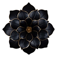Black & Gold Metal Flower Wall Art, 21"