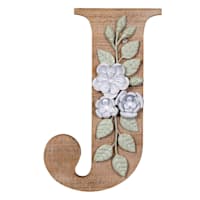 Grace Mitchell 14" Floral Monogram Wall Art, J
