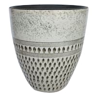 Tall White Cyber Ceramic Outdoor Planter, Large