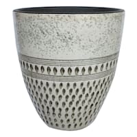 Tall White Cyber Ceramic Outdoor Planter, Medium