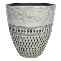 Tall White Cyber Ceramic Outdoor Planter, Small