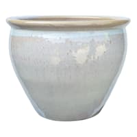 Honeybloom Mews White Ceramic Outdoor Planter, Large