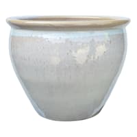 Honeybloom Mews White Ceramic Outdoor Planter, Small