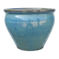 Honeybloom Mews Blue Ceramic Outdoor Planter, Large