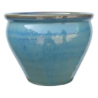 Honeybloom Mews Blue Ceramic Outdoor Planter, Small
