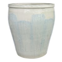 Honeybloom Berlin Blue Ceramic Outdoor Planter, Medium