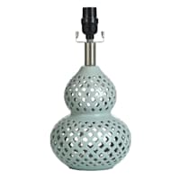 Grace Mitchell Blue Lattice Double Gourd Accent Lamp, 14"