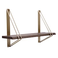 Brown Wooden Wall Shelf, 25x16