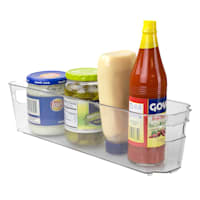 Clear Fridge Organizer Bin with Handles, Small