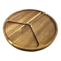 Acacia Wood 3-Section Divided Serving Board