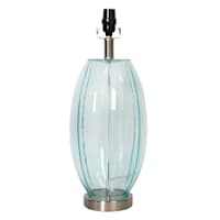 Ty Pennington Light Teal Art Glass Table Lamp, 19"