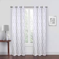 2-Pack Riley White & Grey Embroidered Blackout Curtain Panels, 84"