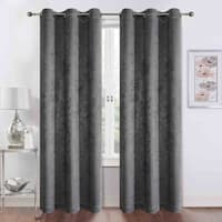 Barnes Grey Textured Grommet Curtain Panel, 84"